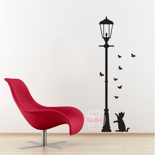 Vinilos Decorativos Pared Farol Gatos Mariposas Pentagrama