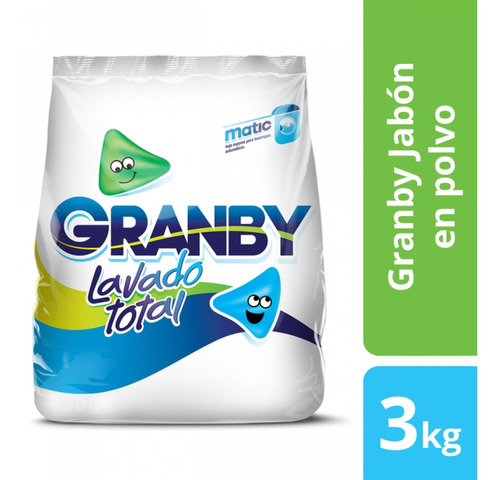 Pack X 3 Unid Jabon En Polvo  Matic 3 Kg Granby Jabones En