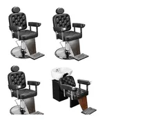 Comprar Kit 3 Poltronas + 01 Lavatório Cuba Porcelana Dubai Barber  
