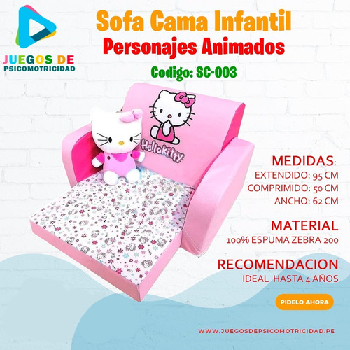 Imagen 3 de 10 de Sofa Cama Para Niños Y Niñas