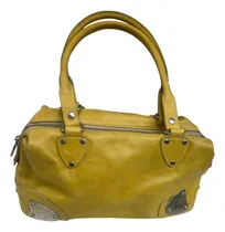 Comprar Cartera Prune Cuero Mostaza Mediana Grande Cierre Amarillo Amarillo Lisa Níquel Amarillo