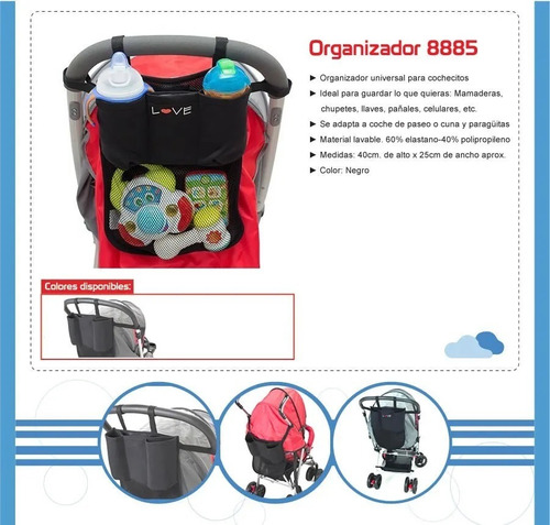 Imagen 5 de 6 de Organizador Cochecito Paraguita Bebe Love 8885 Tienda Peques