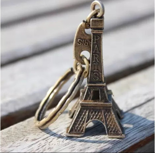 50 unidades Llaveros de la torre Eiffel color bronce 