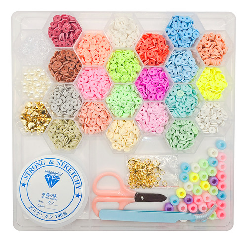 Set De Mostacillas Planas Cuentas Para Pulseras + Accesorios