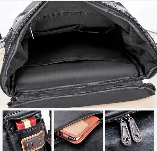 A C Mochila De Viaje Multifunción De Piel Suave For Hombre