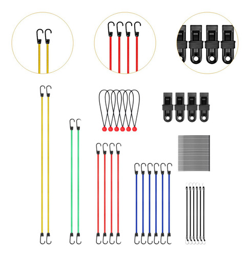 Juego De 60 Cuerdas Elásticas Versátiles, Correas