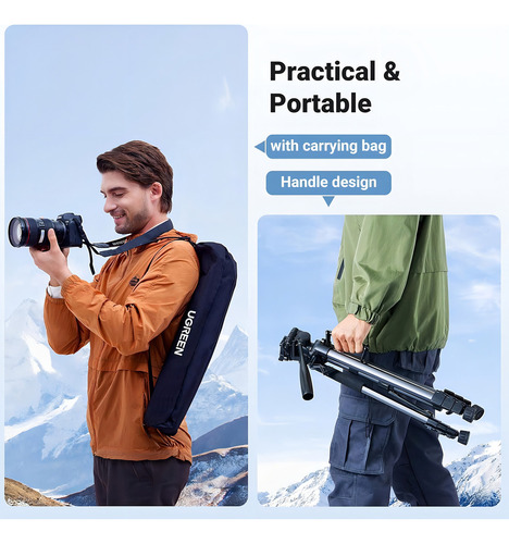 Tripode Tripie Para Camara Soporte De Celular Smarphone Telefono De 175 Cm 360° Ugreen