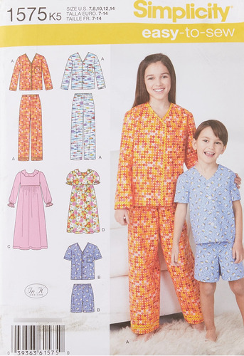 Costura Para Pijama Niña Niño Talla 7 14