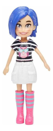 Polly Pocket Boneca Basica Camisa Listrada - Mattel