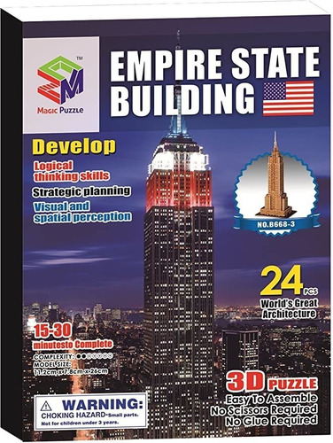 Edificio Empire State 3d Rompecabezas, 24 piezas