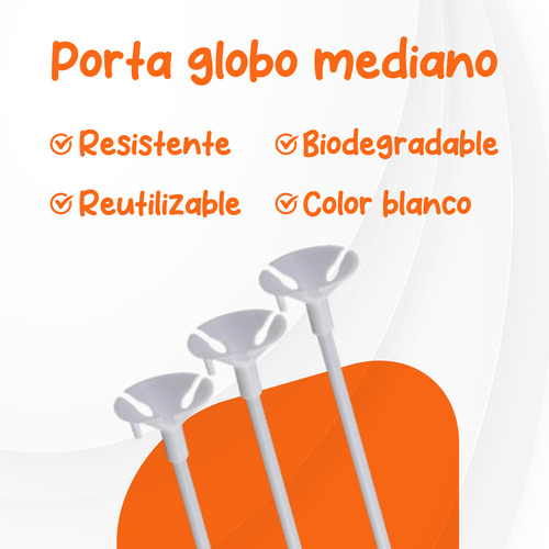 50pcs Porta Globos Paquete Espesar Con 50 Copas y 50 Varas de 40cm soporte base bastones para globos 50 bases y 50 popotes para soportar globos metalicos y latex