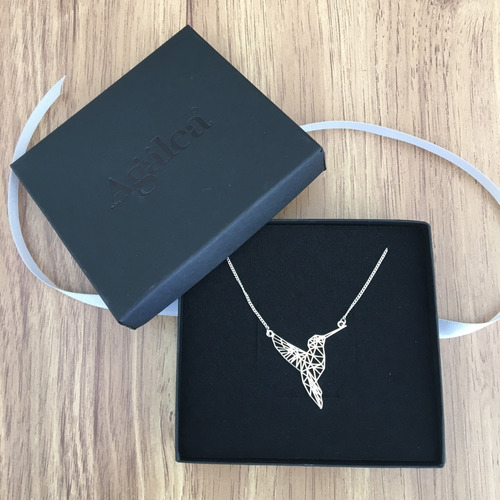 Imagen 7 de 10 de Collar Colibrí De Plata .925 Agálea Joyería