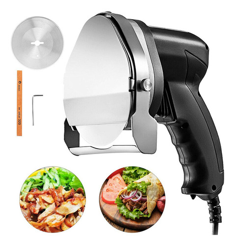 Vevor Cortador Rebanadora Eléctrico Carne Pastor Kebab 80 W Color Negro