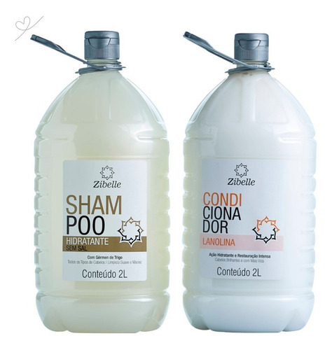 Kit Shampoo Sem Sal + Condi Lanolina Sedosidade Intensa 2l