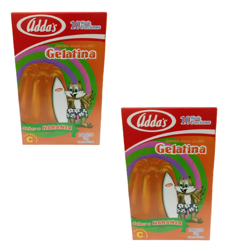 Gelatina Sabor A Naranja Adda´s 10 Porciones Pack 2und 