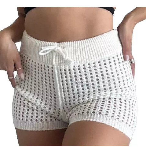 Short Mujer Hilo Calado Playero Verano Calidad Premium