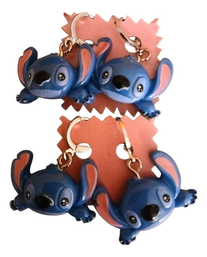 Aros Stitch Azul Acero Quirúrgico Lil Y Stitch Kawai Minions