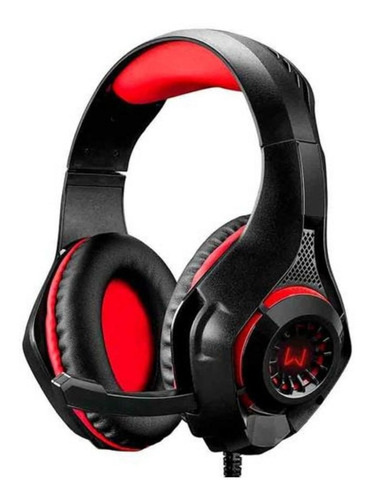 Fone De Ouvido Headset Gamer Warrior P3/usb Com Led Vermelho