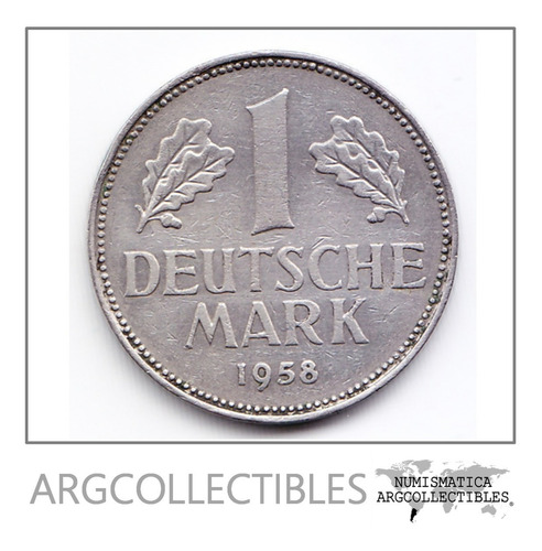 Alemania Moneda 1 Marco Niquel 1958 J Km-110 Condicion Vf