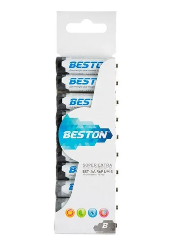 Baterías Aa Beston Pilas Carbon 1.5v Super Extra X 10 Unidad