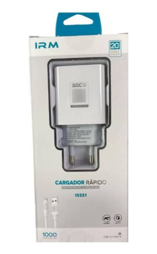 Cargador Irm Fast Charge 07168 Doble Usb Cable Lightning