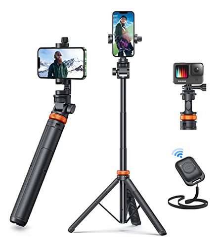 Trípode Para Teléfono De 62 Pulgadas, Soporte De Trípode Mejorado Para iPhone Y Trípode De Viaje, Trípode Para Teléfono Celular Más Sólido Con iPhone 14/13/12 Pro Max/samsung/gopro/dji