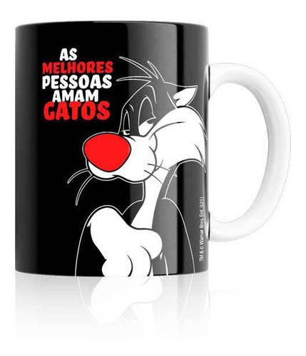 Caneca Porcelana Frajola As Melhores Pessoas Amam Gatos