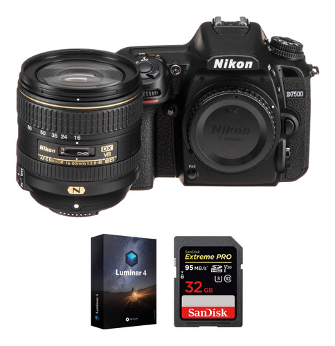 Nikon D7500 Dslr Camara Con 16-80mm Lens And Sdetware Kit