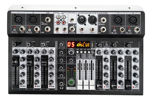 Profesional Consola De Sonido De 6 Canales, Usb Entrada Mp3