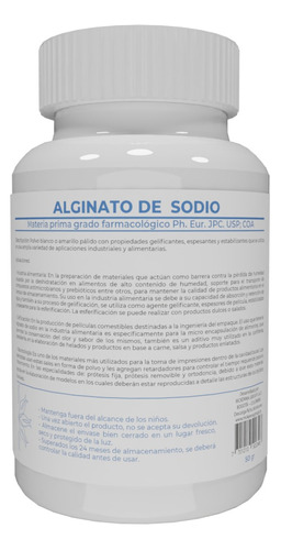 Alginato De Sodio X 100g Esferificacione - g a $259