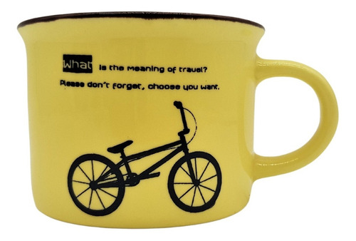 Taza Decorativa Café Diseño Bicicleta Vaso Té Bebida Colores