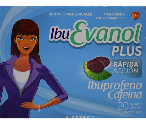Ibuevanol Plus Rapida Accion 50 Mg/200 Mg Cáps. Blanda, 20 Cápsulas