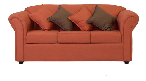 Sofa 3 Cuerpos Essenza Modelo Amapola Tela Terracota