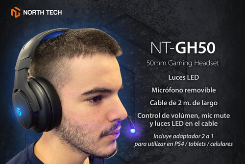 Auricular Gamer Para Pc, Ps4 7.1 Led Microfono North Tech