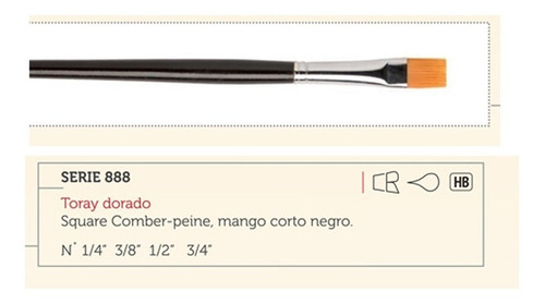 Pincel Comber Peine Casan Serie 888 - Toray 1/4 Pulgada