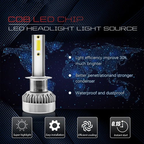 Coche Luz Led H1 110w 20000lm Mocob Led Faros Completos