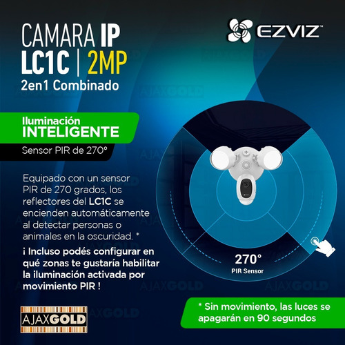 Imagen 8 de 10 de Camara Ip Ezviz Full Hd 1080p Exterior Alarma Sirena Luz Led