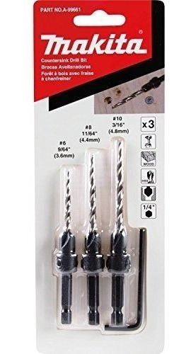 Set 3 Brocas Avellanado Makita 