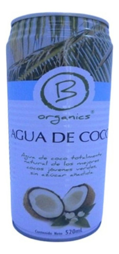 Agua De Coco Natural. B Organics 520ml.