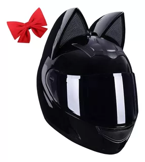 Casco De Moto Con Orejas De Gato Para Mujer Certificación Ce