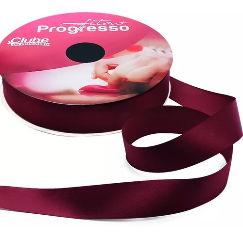 Fita De Cetim N.05 Progresso 22mm Com 50mts Rolo Cor 1355- Marsala