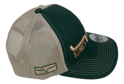 Gorra Vaquera Kimes Ranch Trucker Malla Verde/beige Gabardina Unitalla Ajustable