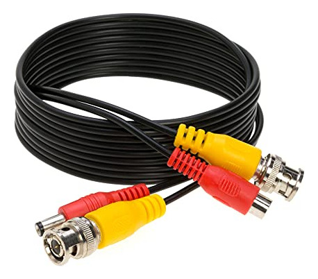 Cable Bnc Video 10ft Negro Para Cámara Seguridad