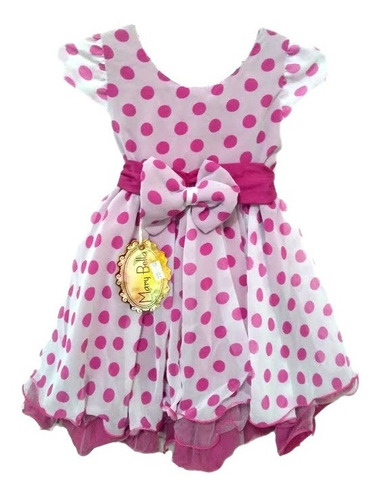 Vestido Minnie Rosa Festa Infantil Promoção Barato + Tiara