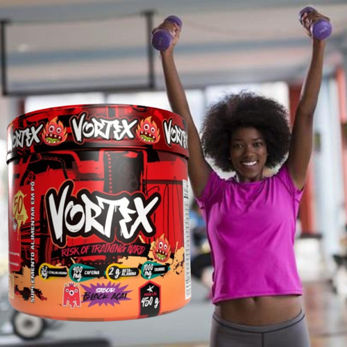 Vortex Pré Treino 450g Beta Alanina Cafeína Taurina Sabor Black Açai