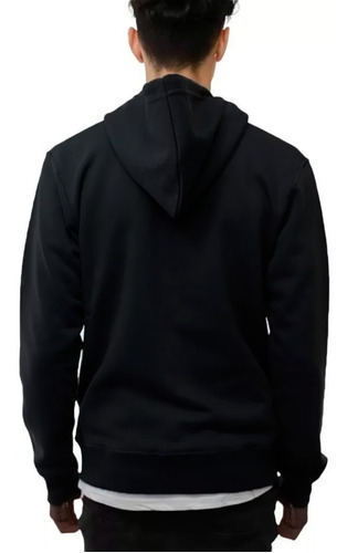 Imagen 2 de 7 de Campera Buzo Hombre Rustico Con Capucha No Name Negro
