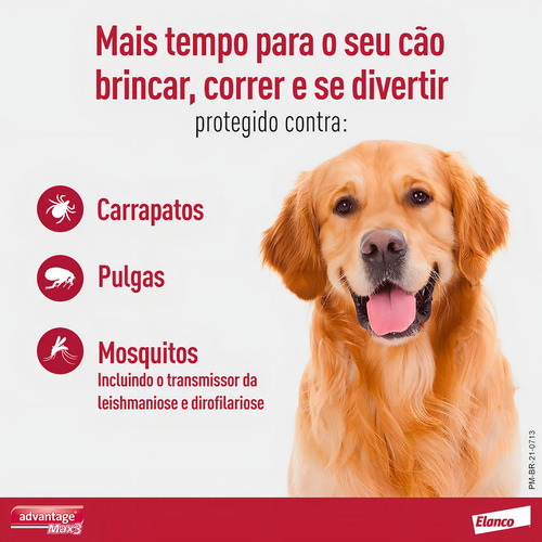 Antipulgas E Carrapatos Elanco Advantage Max3 4,0ml Unitário