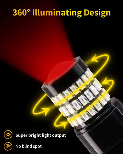 Mealam Brilliant Red T20 7443 7444 7440 Bombillas Led Con Pr