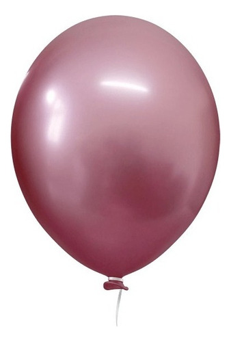 Balão Metalizado Nº 12 Premium 25 Unidades Cromado Prateado Cor Rosê