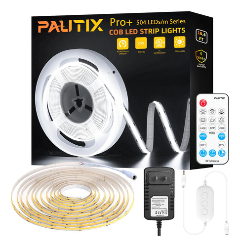 Pautix Cob - Tira De Luz Led 2520 Led, Super Brillante, 5200